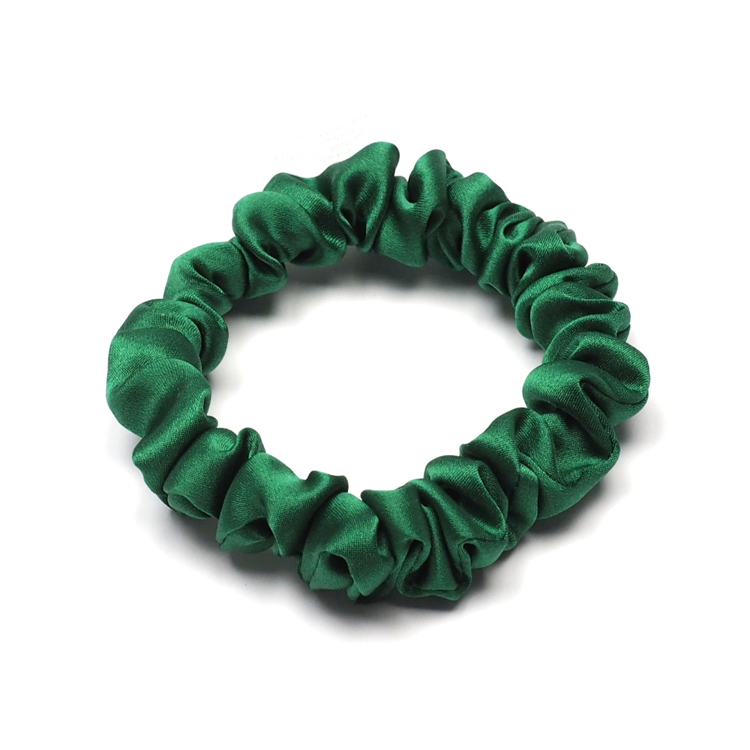 JGM-01 Satynowa gumka do w�os�w frotka scrunchie slim zielona